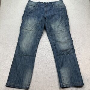 BULL-IT Jean Mens Size 38x32 Moto Biker Denim Reinforced Covec Pockets